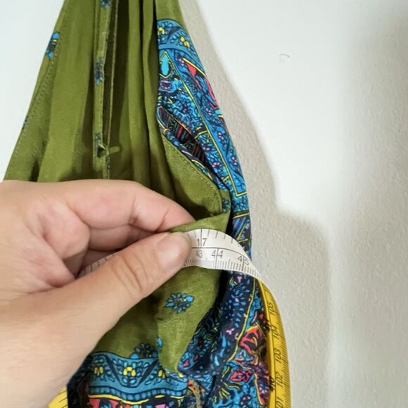 Free People One Piece Blue Jumpsuit Sz 4 Wide Leg Flowy Spaghetti Straps Boho - Picture 13 of 15